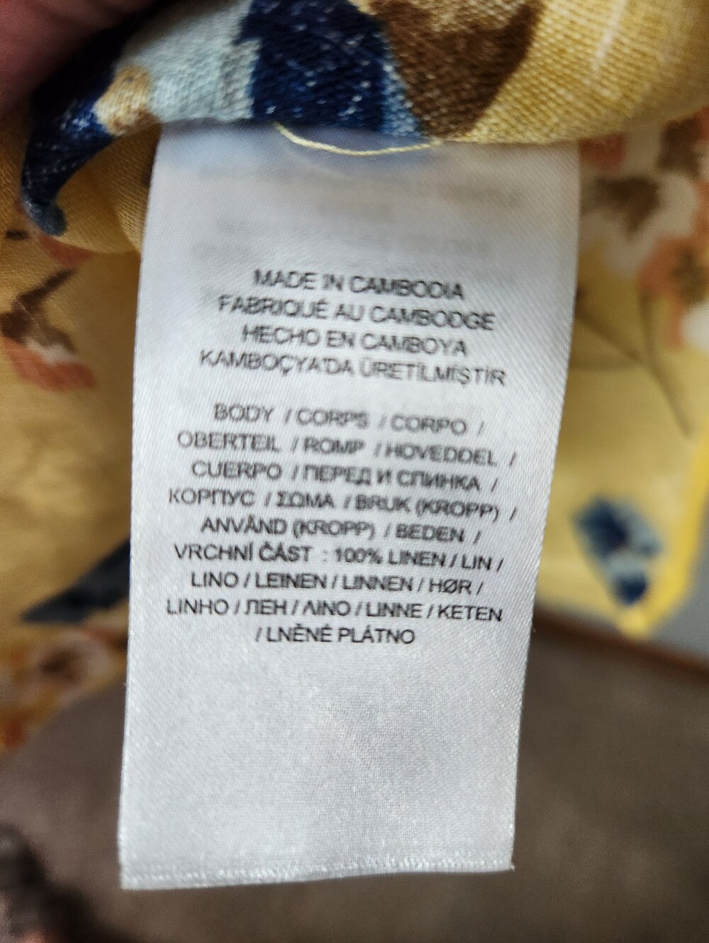 Lauren Ralph Lauren Relaxed Fit Yellow Floral Linen Shirt Women's Size XL - Picture 6 of 10